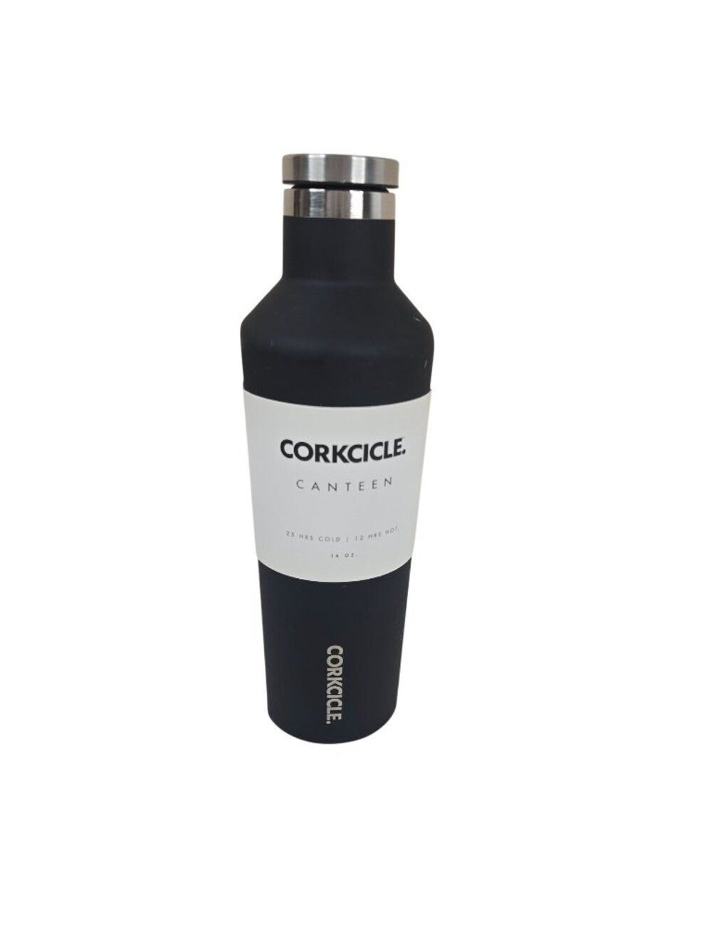 Corkcicle Matte Black 16oz Insulated Stainless Steel Canteen Bottle